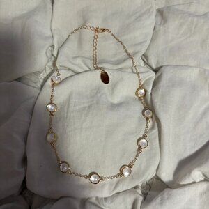 Free People Moonstone Coquette Station Necklace